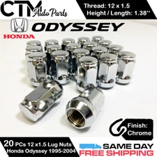 20PC CHROME 12X1.5 CLOSED END REPLACEMENT LUG NUTS FOR 1995-2004 HONDA ODYSSEY