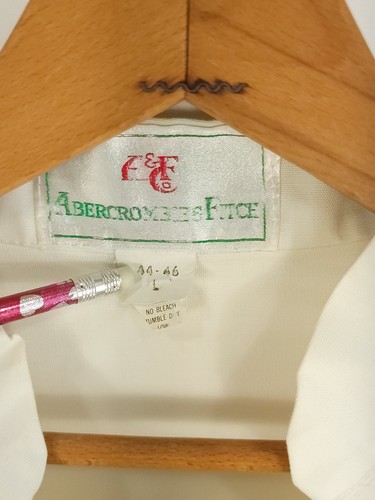 Abercrombie & Fitch Chef's Jacket Men's Large White Button Front Distressed - Picture 4 of 13
