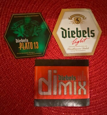 GERMANY BEER LABELS - 3 DIEBELS BREWERY BEER LABELS 