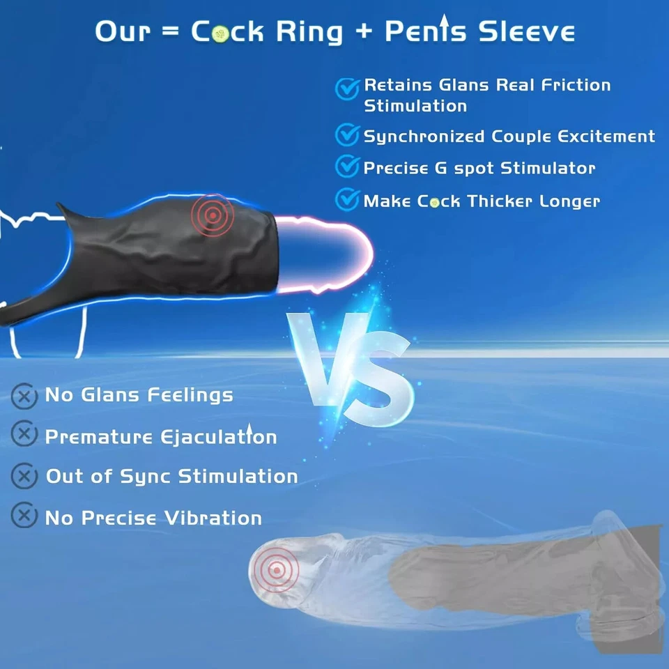 男子 Penis Cock Ring 振动器 G 点 Dildo 按摩器 夫妇 前戏 性玩具 — 第 4/4 张图片