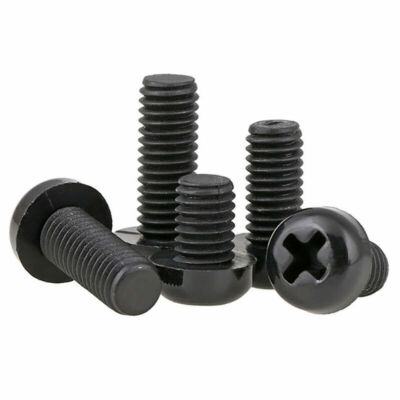 Round Head Screws Nylon Phillips Pan Screw Bolts Black M2 M2.5 M3 M4 M5 M6 M8
