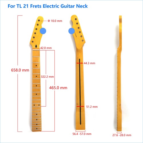 For TL Guitar Neck Glossy Yellow Canada Maple 21 Fret with Logo