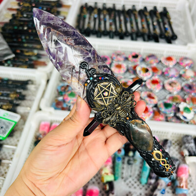 1pc Natural Dreamy Purpl Quartz Crystal obelisk ball Magic scepter Reiki healing