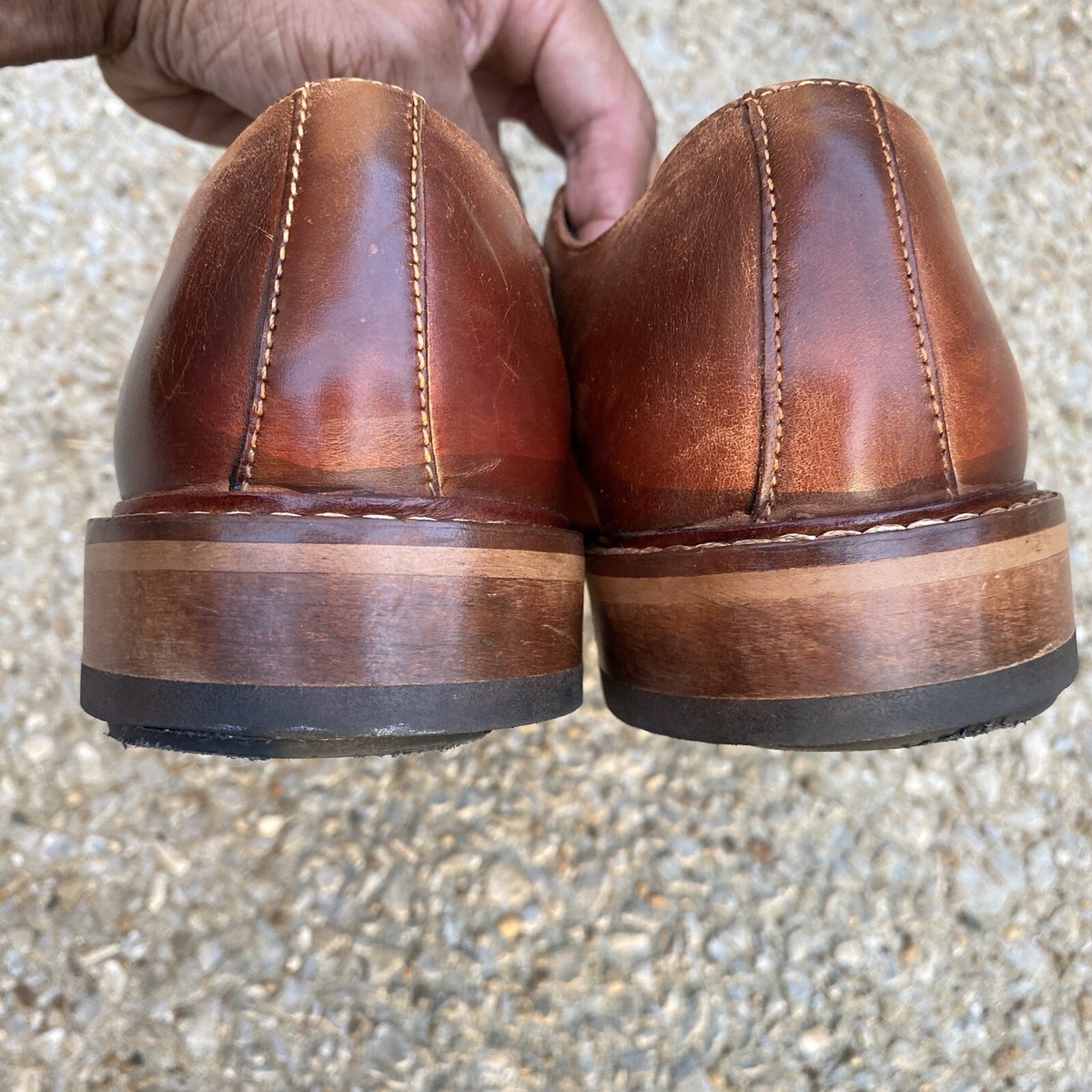 Joseph Abboud Thorton Brown Leather Plain Toe Oxford Dress Shoes