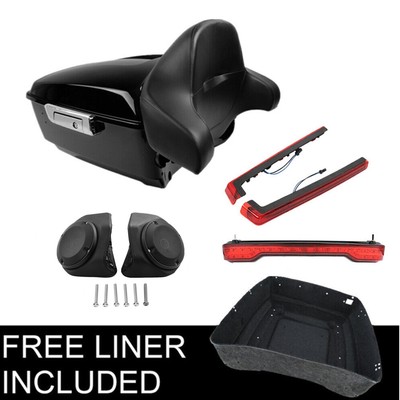 King Pack Trunk Pad Light Speakers Fit For Harley Tour Pak Street Glide 14-23