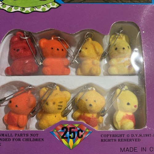 Vintage 1980's Felt Fuzzy Animal Brooches Colors & Animals Vary Sanrio Esque - Picture 2 of 7