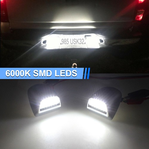 White LED Chrome License Plate Light Assembly Fit 1999-2012 Chevrolet Silverado - Picture 8 of 8