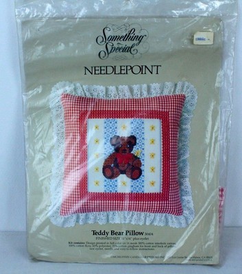 Teddy Bear Pillow Needlpoint Kit 30404 14 x 14'' Finished Size Something Special