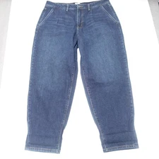 Time And Tru Jeans Women 16 Blue Cotton Stretch Slash Pocket Tapered Leg Zip Fly