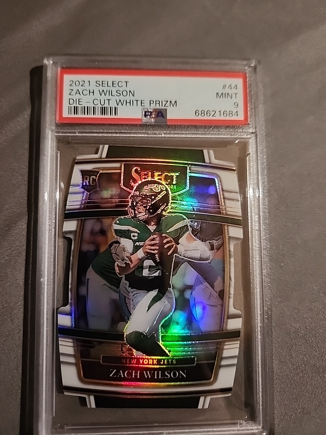 Zach Wilson 2021 Panini Select #44 Concourse White Die Cut Prizm #/99 PSA 9 MINT