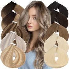 Balayage 150G Tape In Real Remy Human Hair Extensions THICK Glue Skin Weft 24"