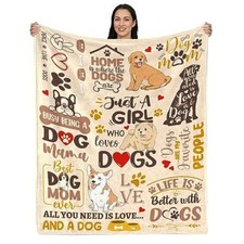 Dog Mom Gifts for Women Dog Mom Throw Blanket 50x60 Inch Gifts for Dog Lovers...