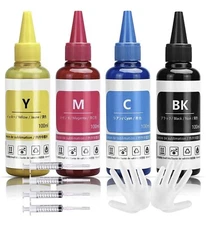 Sublimation Ink Refill for Epson Printers 400ml Black Cyan Magenta Yellow Gloves