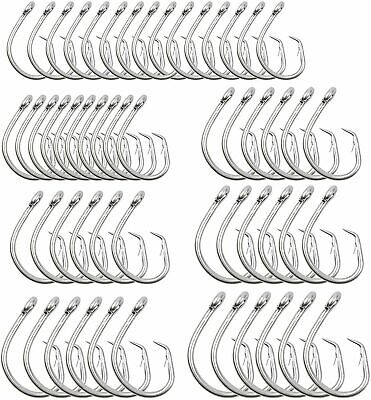 50pcs Lot Fishing Tuna Hooks Stainless Steel Circle Hook 8/0 9/0