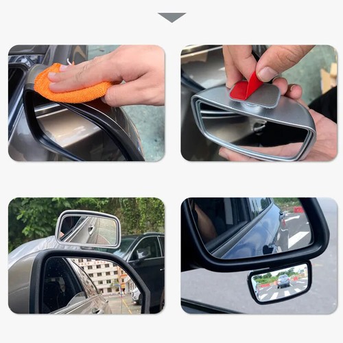 1x 360-Degree Self-Adhesive Car Accessories Blind Spot Wide Angle Convex Mirror - Picture 3 of 12
