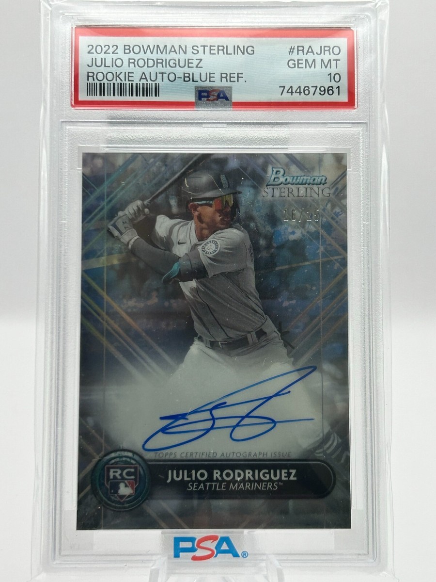 JULIO RODRIGUEZ 2022 BOWMAN STERLING ROOKIE AUTO BLUE REFRACTOR 16 
