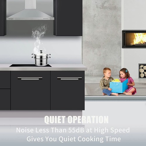36 inch Kitchen Range Hood Stainless Steel Wall Mounted 3-Speed Adjustable New - Picture 9 of 12