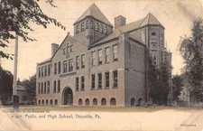 Titusville Pennsylvania Public High School Street View Antique Postcard K53242