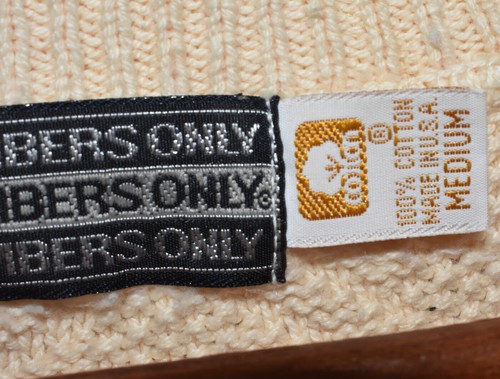 Vintage Members Only Medium Sweater Cable Knit Cotton Made in USA - Picture 3 of 3