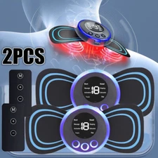 2pcs Portable EMS Electric Neck Back Massager Cervical Massage Patch Stimulator
