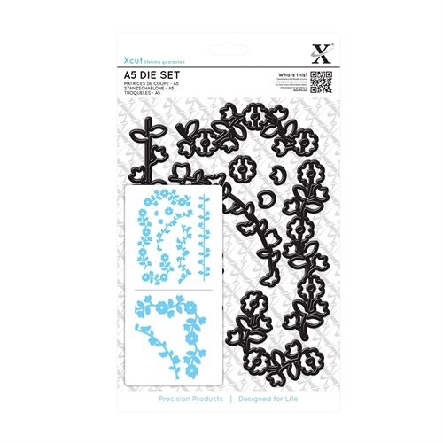 Docrafts 9 piece A5 sheet Floral Borders die set. Use in Xcut Sizzix eBosser etc