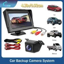 4.3" Truck monitor mini night vision reverse camera backup rear view parking kit