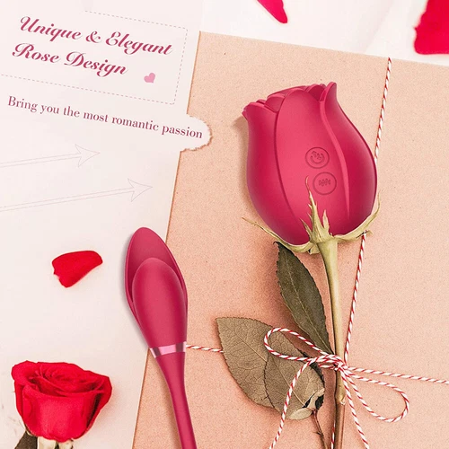 Rose Clit Sucking Vibrator G-spot Dildo Strong Sucker Sex Toys for Women Couple - Picture 9 of 13