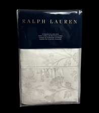 Ralph Lauren Ashmont Jacquard Standard Pillowcases 600TC Cream Pillowcase Set