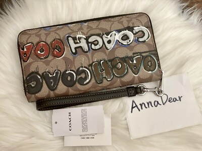 Coach X Mint + Serf Long Zip Around Wallet In Signature Canvas | eBay