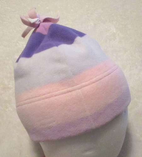Old Navy Girl's Multicolor Pastel Stripe Fleece Snow Cap Beanie - Size L/XL - Picture 4 of 9