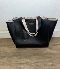 Kate Spade Black Scallop Tote