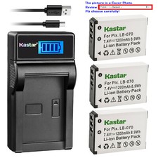 Kastar Battery LCD USB Charger for Kodak LB-070 LB070  Kodak PIXPRO S1 Camera