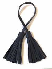 Tory Burch Handbag Charm Royal Navy Leather Double Tassel Handbag Fob Hang Tag