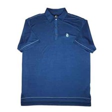 FootJoy FJ Mens L 3 Button S/S Casual Performance Golf Polo Spandex Navy Blue