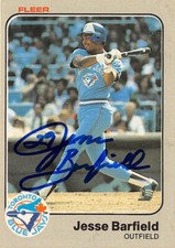 Jesse Barfield autographed Baseball Card 1983 Fleer #424 (Toronto Blue Jays)