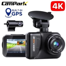 Campark 4K Dash Cam Front and Rear Dual Dash Camera GPS for Car Driving Recorder