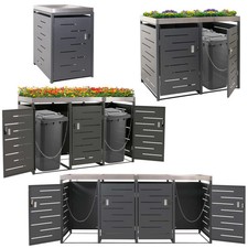 Mülltonnenverkleidung HWC-H40, Mülltonnenbox, Pflanzkasten Edelstahl 35-92kg