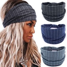 Boho Headbands Wide Knotted Hairbands Stretch Printed Head Bands Bohemia Head...