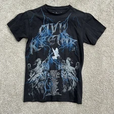 Civil Regime Black T Shirt Men's Size S Angel Lightning Graphic Print Tee