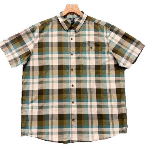 Mountain Hardwear, Mountain Hardwear Shirt Mens XL Tartan Plaid Short-Sleeve Button Up Outdoor