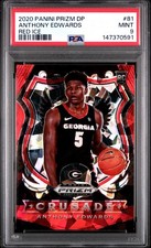PSA 2020 PRIZM DRAFT PICKS RED ICE ANTHONY EDWARDS RC #81 CRUSADE ROOKIE POP/150