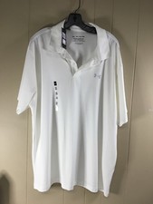 UNDER ARMOUR New w/Tag Men's XXL Loose White Short-Sleeve Polyester Polo Shirt