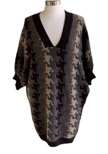 Moda International Wool Blend Sweater Dress S Houndstooth Camo Victorias Secret