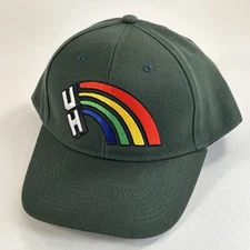 UH University of Hawaii Rainbow Warriors Snap Back Green Baseball Ball Cap Hat