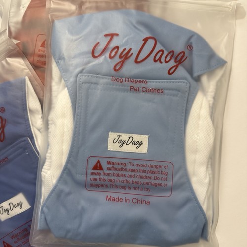 Joy Dog Reusable Washable Male Dog Size Large Diapers Belly Band Lot Of 4 NEW - Picture 3 of 7