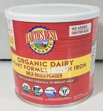 EARTH'S BEST ORGANIC DAIRY MILK BASED INFANT FORMULA with IRON 21oz JAN 2027
