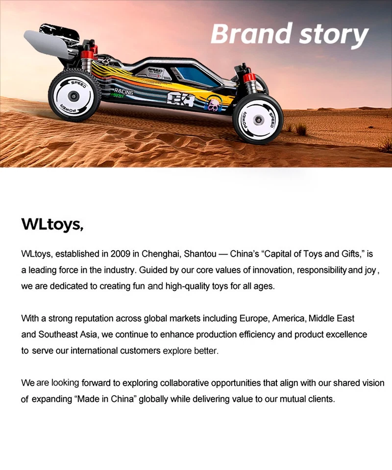 WLToys 244016 2x2 RC Coche de Carreras 2.4G 15KM/h 50M Distancia Control Remoto Juguetes Foto 3 de 4