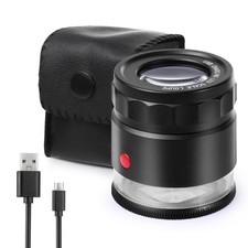 Amoper 30X Loupe Loupe, USB Rechargeable 8 Lumières Portable Oeil Noir 