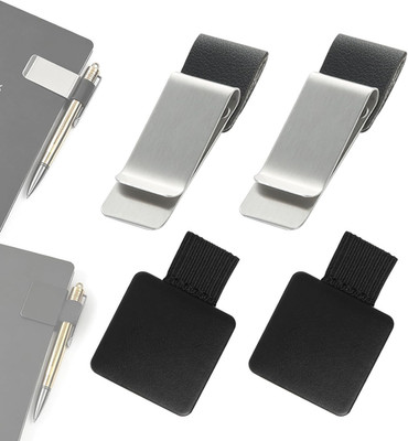 Pen Holder Compatible with Rocketbook-Pack of 4,Adhesive Pen Loops & Metal Leath