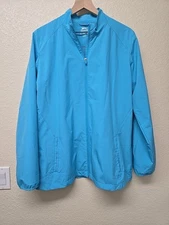 Slazenger Jacket Womens XL Blue Golf Athletic Active Full Zip Windbreaker Sporty